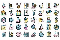 Research scientist icons set vector flat Product Image 1