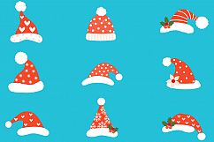 Hipster Santa hats clipart, Cute Christmas clip art Product Image 2