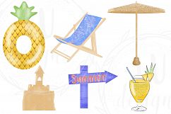 Summer Clipart Set, Beach Girl Graphics, Tropical Illustrations Product Image 5
