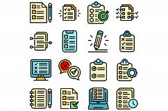 Assignment icons set vector flat Product Image 1