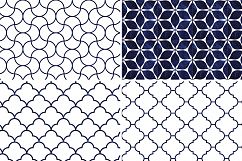 8 Seamless Moroccan Patterns - Cobalt Blue &amp; White Product Image 6