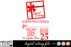 Santa Sack SVG, Christmas SVG - North Pole Express SVG File Product Image 1