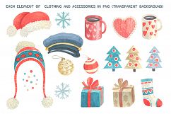 Winter Dogs Watercolor Clipart Collection Product Image 7