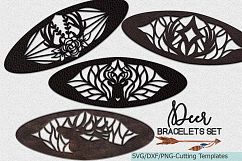 Deer Cuff Bracelets Bundle Templates cuttings svg dxf models Product Image 1