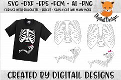 Mermaid Baby Skeleton SVG for Silhouette -Cricut Product Image 1