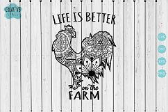 life is better on the farm svg, cockerel svg, farm life svg Product Image 1
