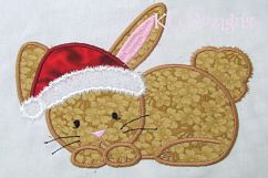 Christmas Bunny Machine Applique Embroidery Design Product Image 1