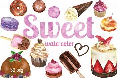 Digital Watercolor Sweets Clip art Product Image 1