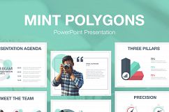 Mint Polygons PowerPoint Template Product Image 1
