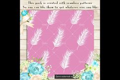 100 Seamless White Feather Digital Papers 12 x 12 inch Product Image 2