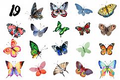 Watercolor butterflies, eps and png Product Image 3
