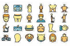 Overweight icons vector flat Product Image 1