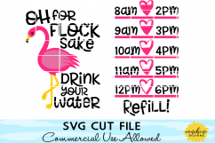 WATER TRACKER SVG, WATER INTAKE SVG, FOR FLOCK SAKE DRINK YOUR WATER, FLAMINGO SVG Product Image 1