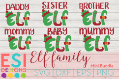 Christmas SVG|Elf Family Mini Bundle| SVG, DXF, EPS, PNG Product Image 1