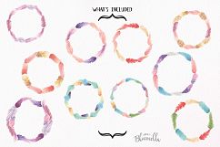 10 Watercolor Feathers Wreaths Garlands Clipart Pretty Mix Product Image 3