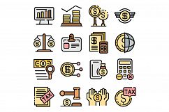 Tax regulation icons set vector flat Product Image 1