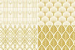 8 Seamless Art Deco Patterns - Ivory &amp; Gold Set 1 Product Image 7