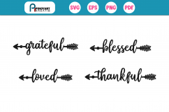 Blessed svg, Grateful svg, Arrow svg, Thankful svg,Loved svg Product Image 1