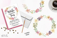 Watercolor Floral Enliven Wreaths 8 Garlands Pretty Flowers  Product Image 3