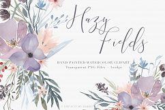 Watercolor Floral Clipart - Hazy Fields Product Image 1