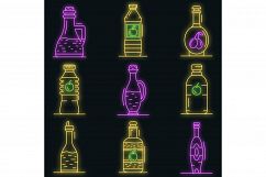 Vinegar icon set vector neon Product Image 1