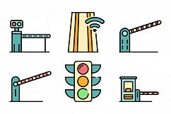 Toll road icons vector flat Product Image 1