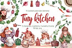 Tiny Kitchen - Watercolor Clip Art Set Product Image 1