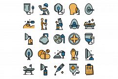 Anesthesia icons set vector flat Product Image 1