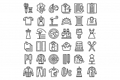 Clothing repair icons set, outline style Product Image 1