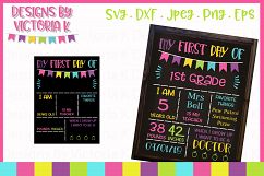 Back to school board, chalkboard style SVG Cut File Product Image 1