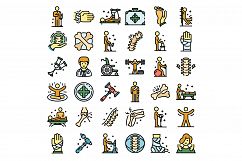 Chiropractor icons set vector flat Product Image 1