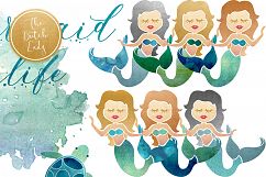 Mermaid &amp; Sealife Clipart Set Product Image 2