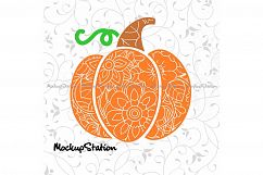 Fall Pumpkin Floral Halloween Mandala Boho Fall Decor svg Product Image 1