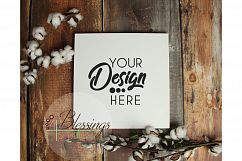 Canvas Mockup Template - Square Blank Canvas Mock Up Product Image 1