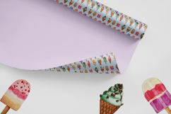 Watercolor Ice Cream Clip Art Product Image 7