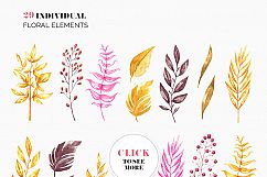 Autumn Magnolia Watercolor Bundel Product Image 5