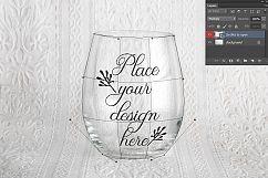 Stemless wine glass mockup no stem glasses mock up wineglass Product Image 2