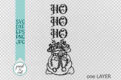 HO HO HO Christmas porch vertical sign svg dxf digital file Product Image 2