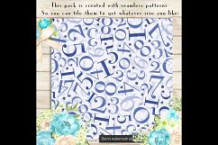 100 Seamless Number with Glitter Dot Digital Papers Product Image 2