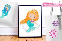 princess mermaids graphics and illustrations Product Image 5