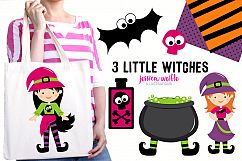 3 Little Witches Halloween Clipart Graphics Collection Product Image 2