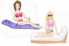 Summer Girls Clipart, Beach Clipart, Girl Illustrations Product Image 4