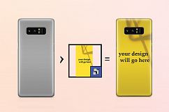 Samsung Galaxy Note 8 3d Case Mockup Back View Product Image 2