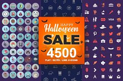 4500 Vector Icons Bundle- Flat, Line, Glyph in SVG, AI, PSD Product Image 1