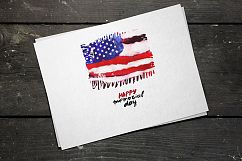 Old America. Watercolor Flag USA. Grunge elements. Product Image 6