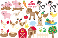 Farm clipart, Farm animals graphics &amp; illustrations Product Image 2