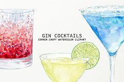 Watercolor Gin Cocktail Illustration and Prints Product Image 8