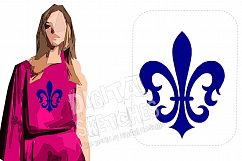 Fleur de lis Princess Machine Embroidery Design 5 Sizes Product Image 1