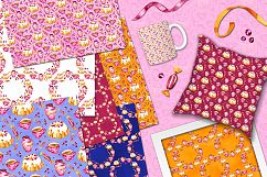 Watercolor cranberry cake patterns Product Image 2