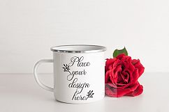 Camping mug mockup cup mock up metal camper cup template white mugs mock ups psd smart object floral Product Image 1